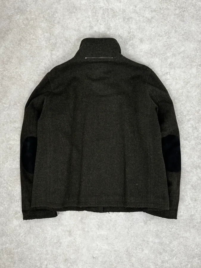 2000s Prada Fur Hood Green Wool Jacket iUeagVT 3