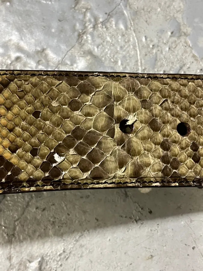 2000s Prada Genuine Python Olive Leather Belt eizLKno 11