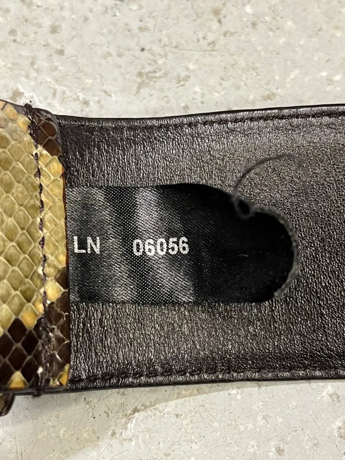2000s Prada Genuine Python Olive Leather Belt eizLKno 10