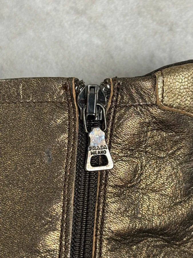 2000s Prada Golden Boxer Leather Ankle Boots GTjSUqx 7