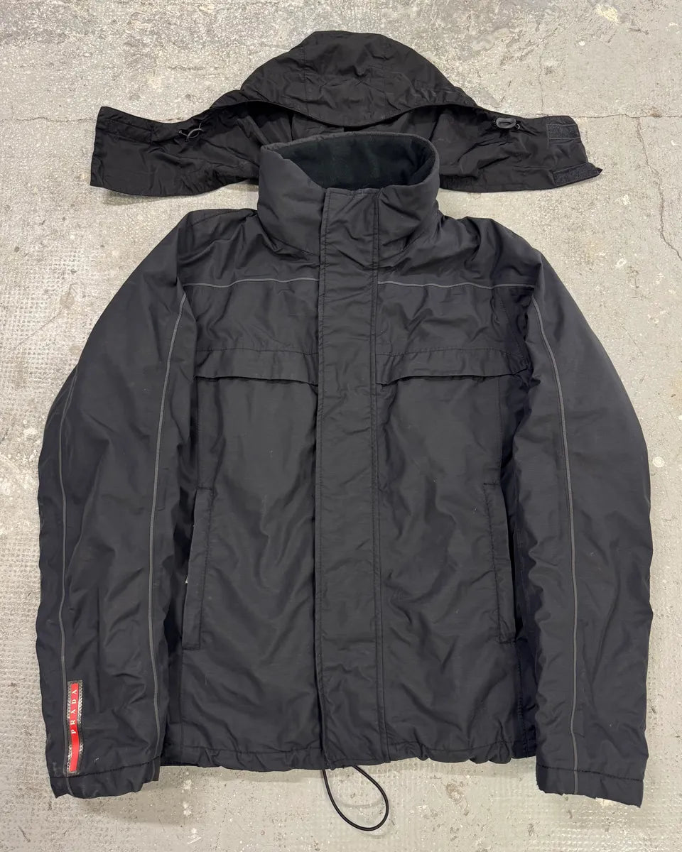 2000s Prada Gore-Tex Black Black Nylon Jacket (M) 0