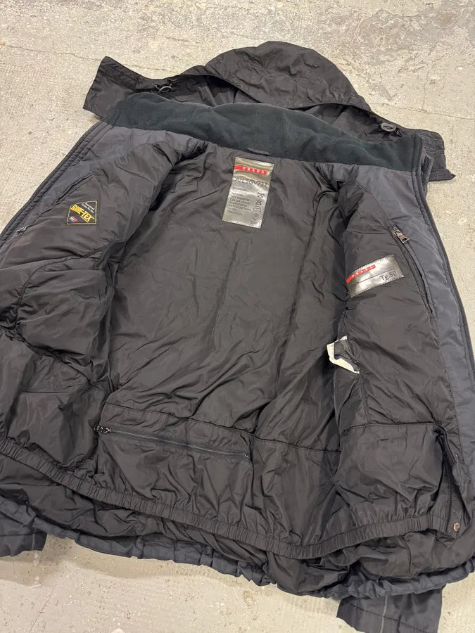 2000s Prada Gore-Tex Black Black Nylon Jacket (M) 3