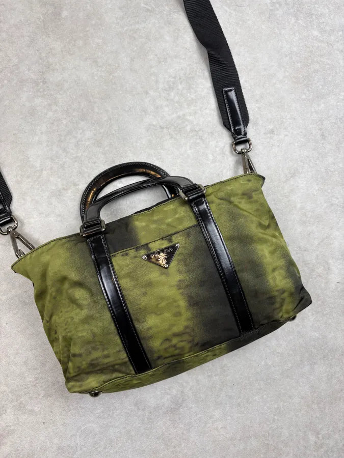 AW2004 Prada Tessuto Nylon Green Forest Cyber Shoulder Bag PgutsWj 5