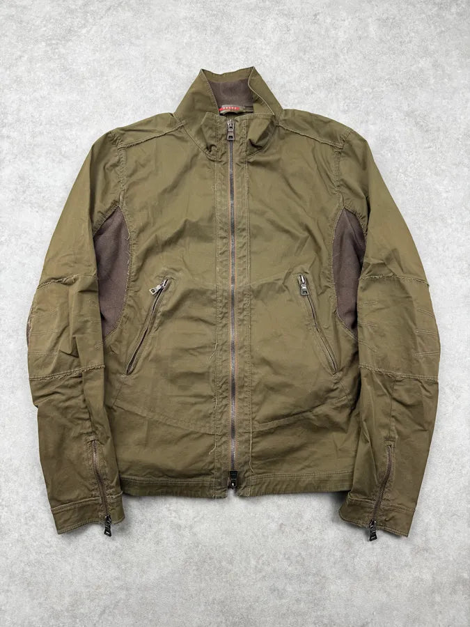 2000s Prada Green Khaki Hybrid Techncial Light Jacket tycqbNx 0