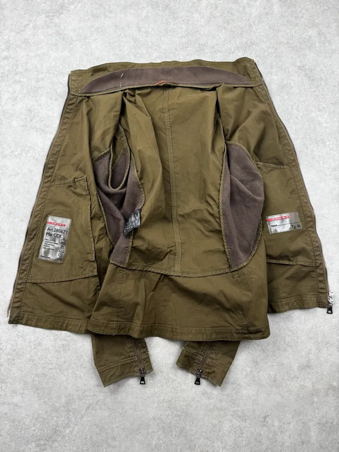 2000s Prada Green Khaki Hybrid Techncial Light Jacket tycqbNx 7