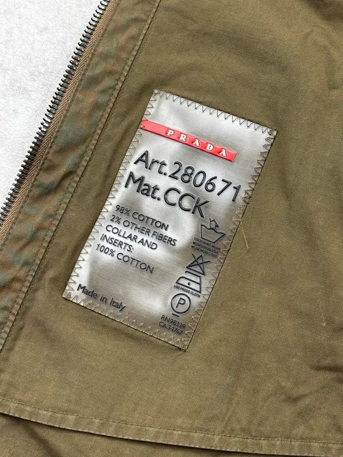 2000s Prada Green Khaki Hybrid Techncial Light Jacket tycqbNx 14