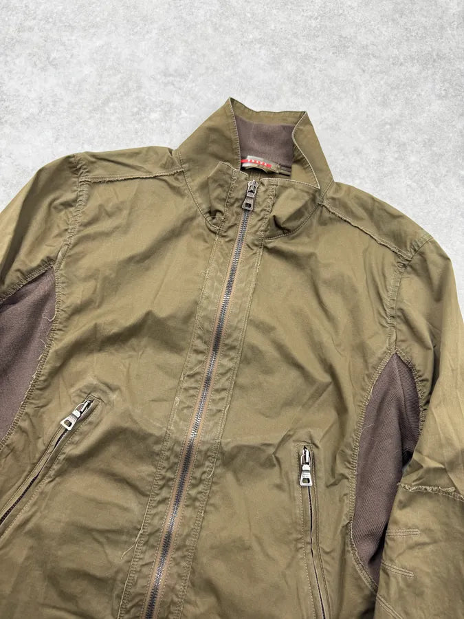 2000s Prada Green Khaki Hybrid Techncial Light Jacket tycqbNx 4