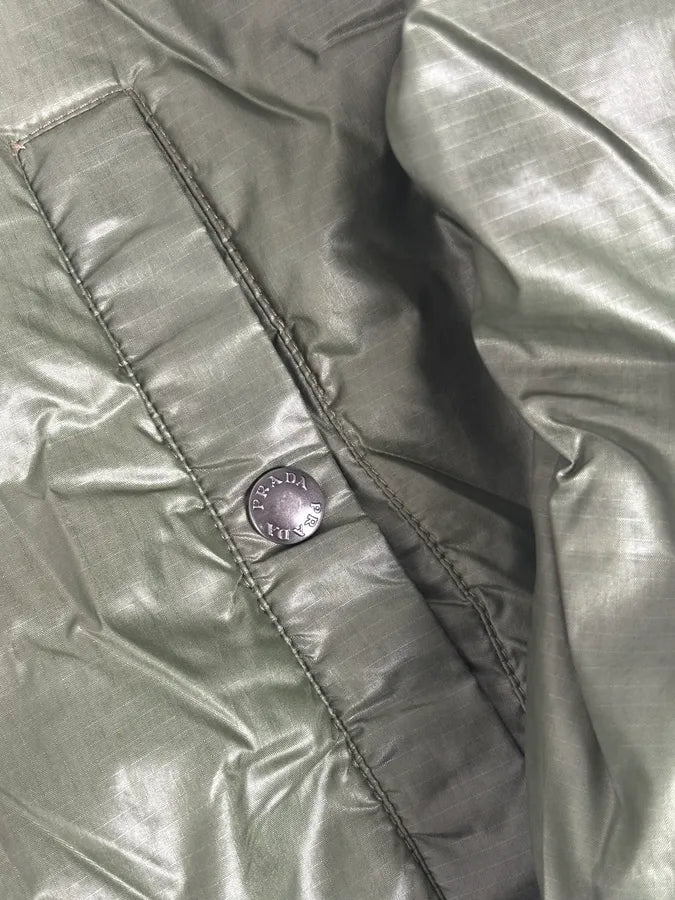 AW2009 Prada Green Nylon Lined Bomber Jacket qGVBhcW 8