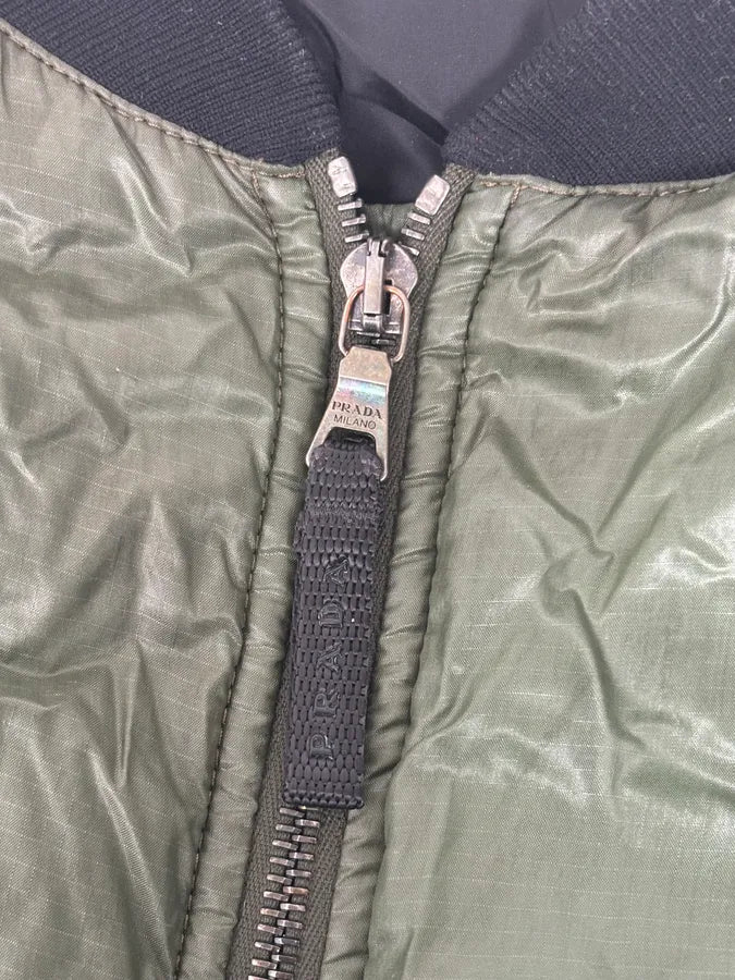 AW2009 Prada Green Nylon Lined Bomber Jacket qGVBhcW 9