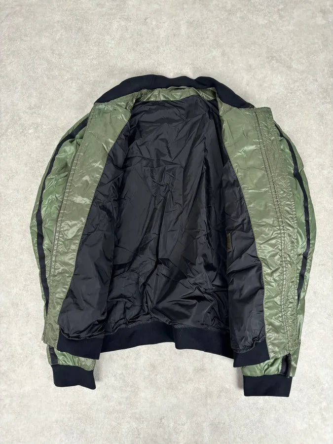 AW2009 Prada Green Nylon Lined Bomber Jacket qGVBhcW 6