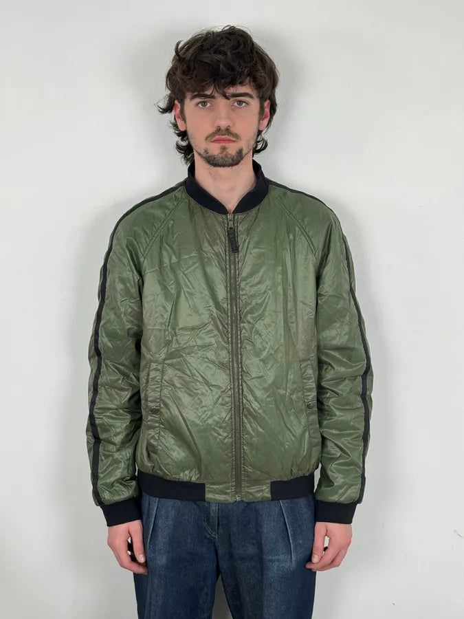 AW2009 Prada Green Nylon Lined Bomber Jacket qGVBhcW 1