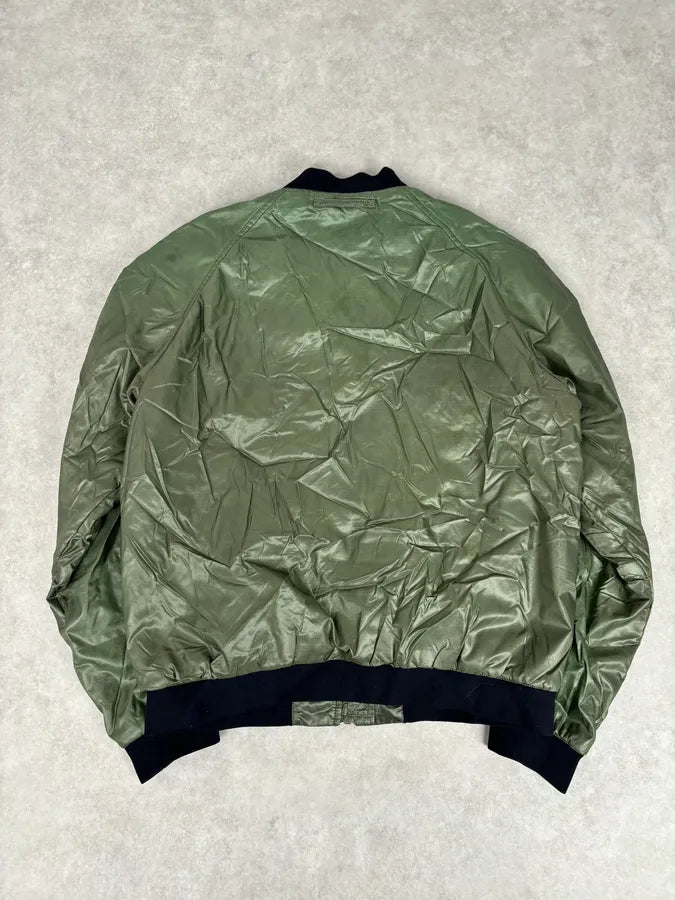 AW2009 Prada Green Nylon Lined Bomber Jacket qGVBhcW 4