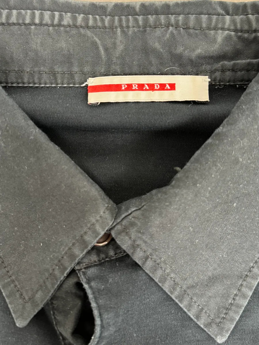 2000s Prada Grey & Black Polo Shirt RfmWQvy 7