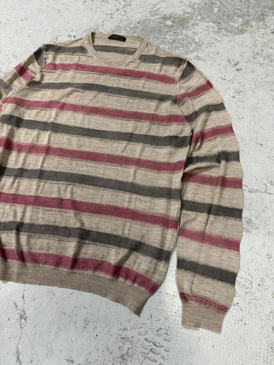 2000s Prada Grey & Pink Striped Sweater HNNVpzq 6