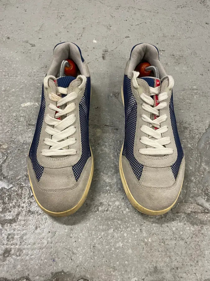 2000s Prada Grey Canvas America’s Cup Low Sneakers WgKNodP 1