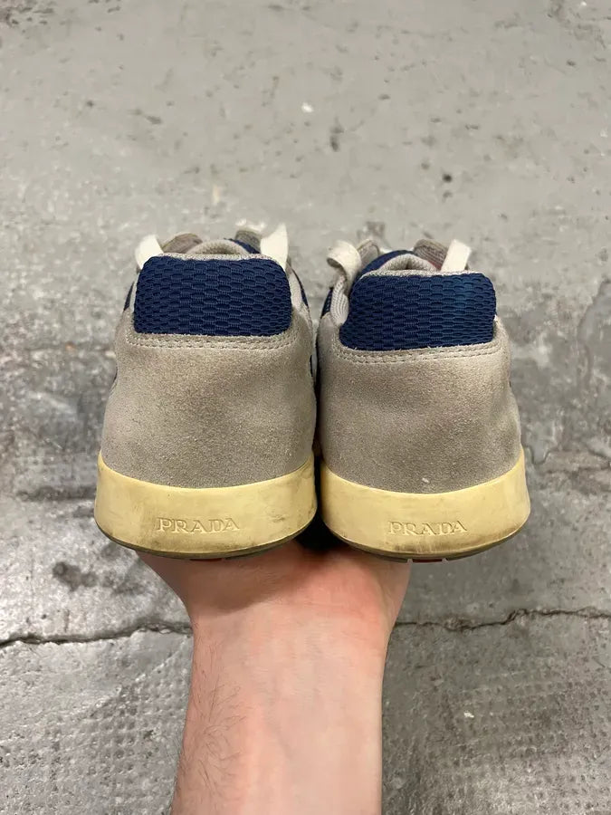 2000s Prada Grey Canvas America’s Cup Low Sneakers WgKNodP 6