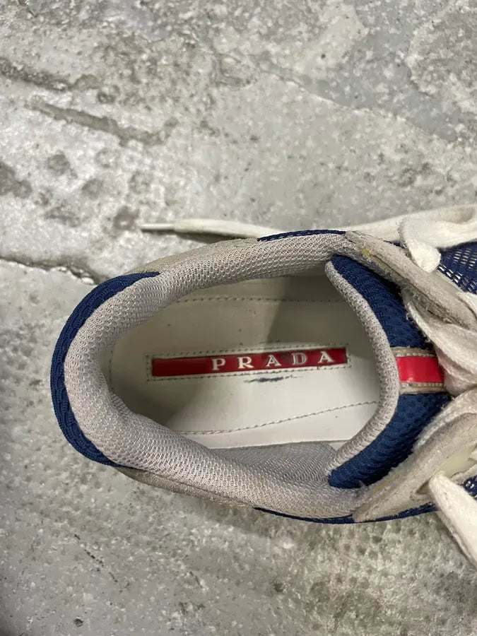 2000s Prada Grey Canvas America’s Cup Low Sneakers WgKNodP 9