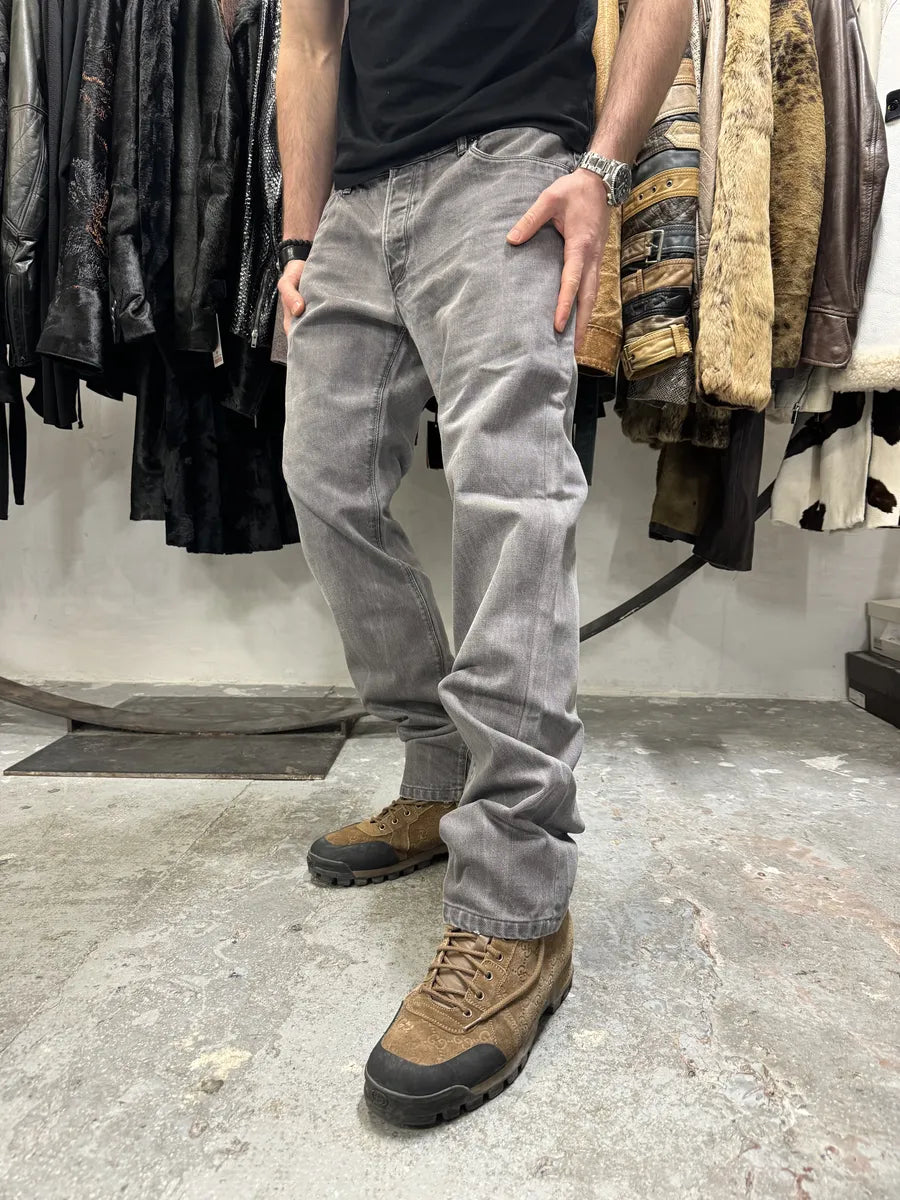 2000s Prada Grey Classic Regular Denim Jeans (L) wwLzLrm 0