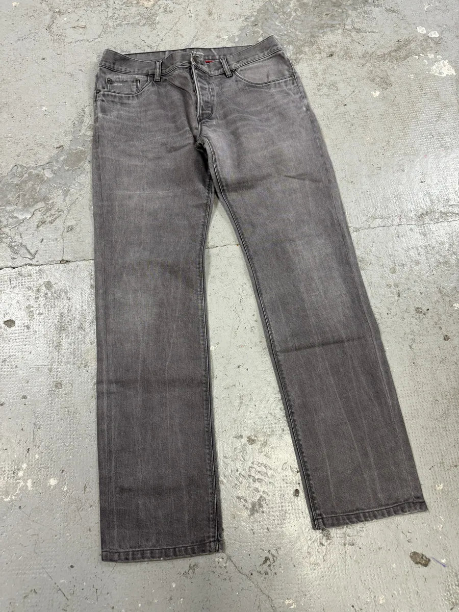 2000s Prada Grey Classic Regular Denim Jeans (L) wwLzLrm 4