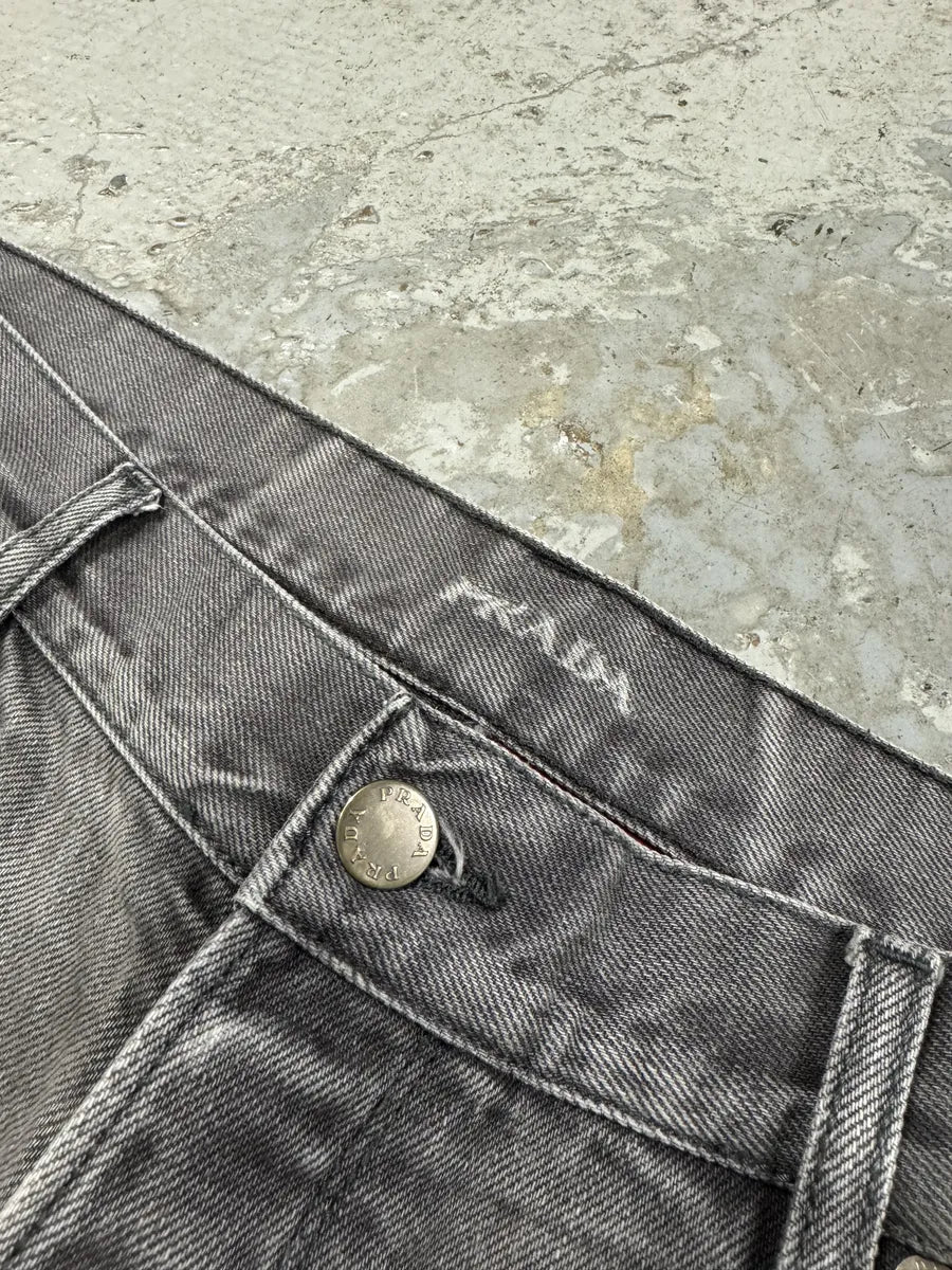 2000s Prada Grey Classic Regular Denim Jeans (L) wwLzLrm 7