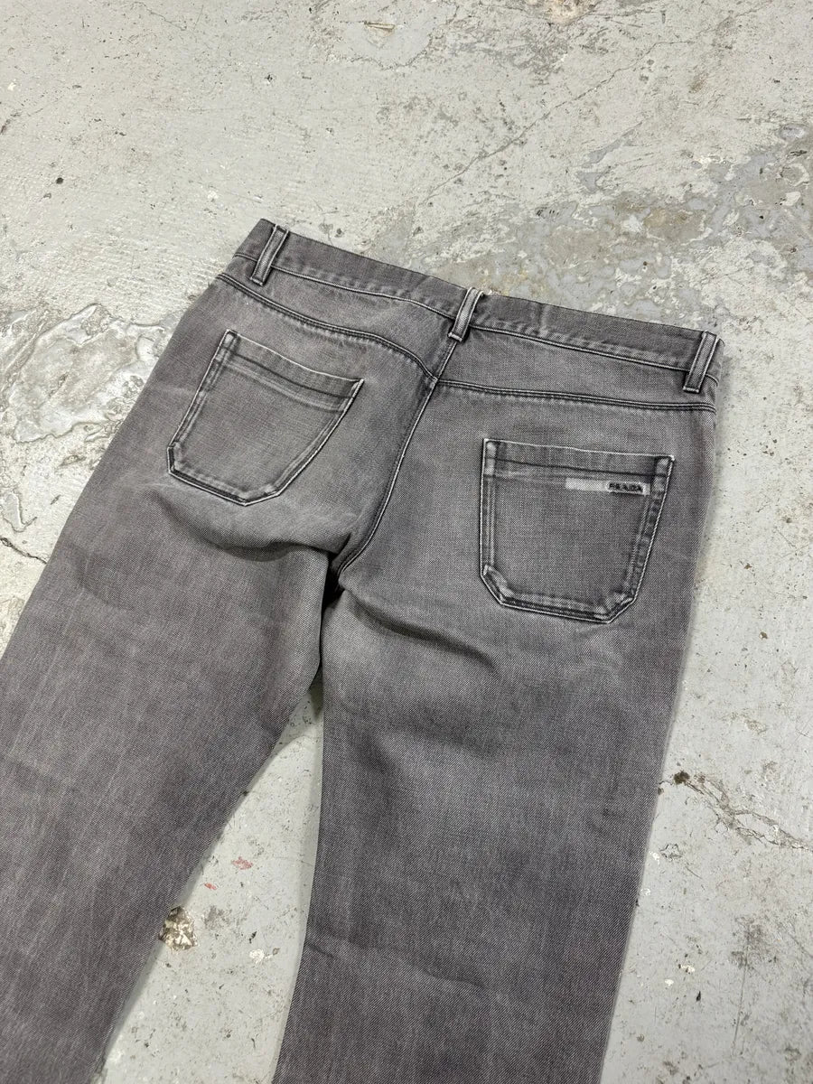 2000s Prada Grey Classic Regular Denim Jeans (L) wwLzLrm 9