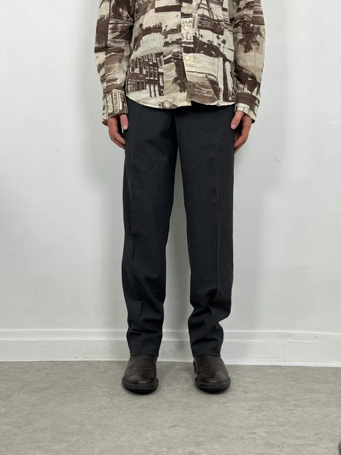 2000s Prada Grey Classy Wool Tailored Pants qPMmFrM 1