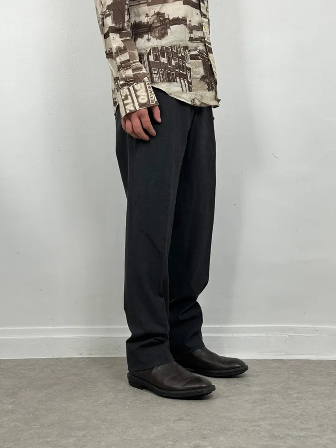 2000s Prada Grey Classy Wool Tailored Pants qPMmFrM 2