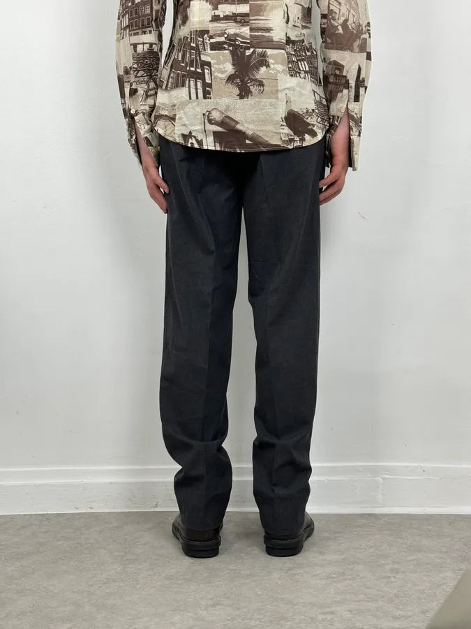 2000s Prada Grey Classy Wool Tailored Pants qPMmFrM 3