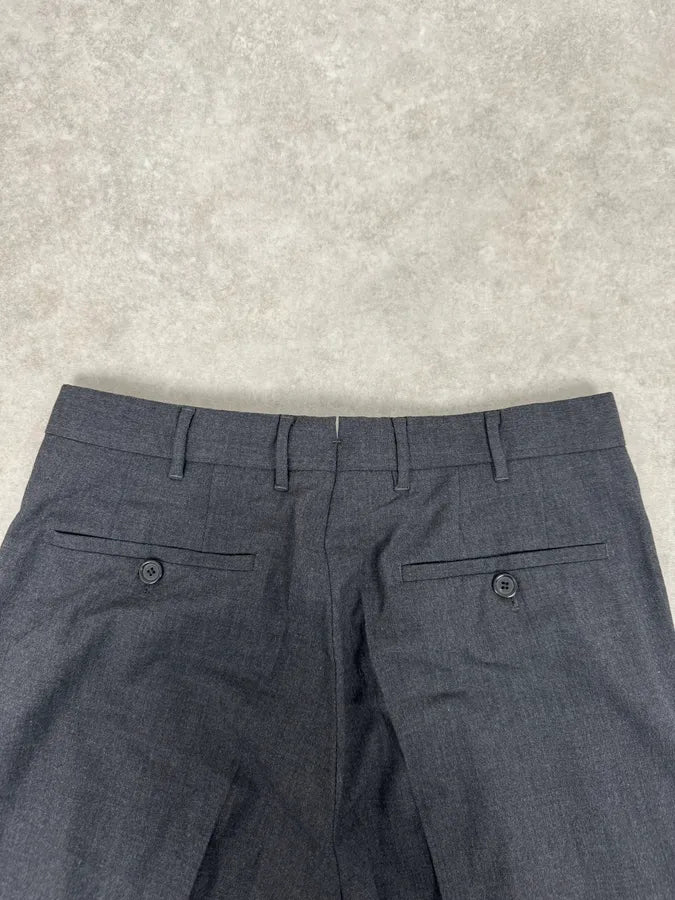 2000s Prada Grey Classy Wool Tailored Pants qPMmFrM 9