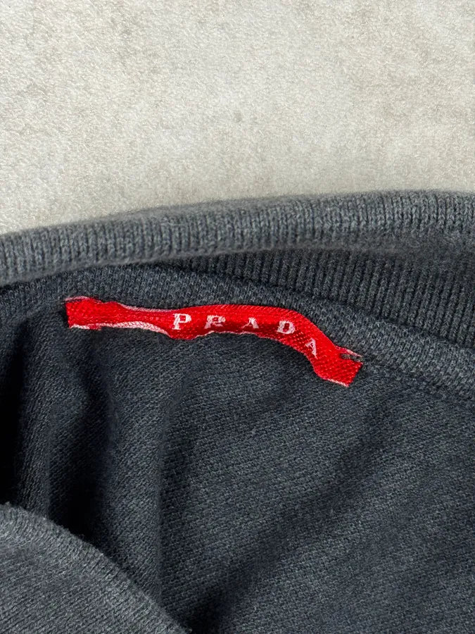 SS2007 Prada Grey Contrast Stitch Polo MBVAnYe 7