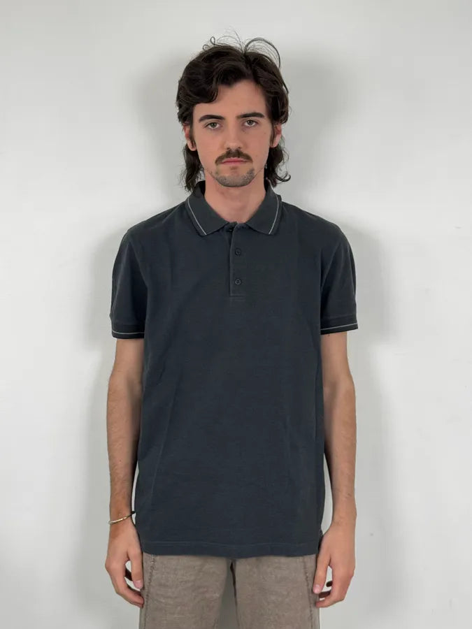 SS2007 Prada Grey Contrast Stitch Polo MBVAnYe 1