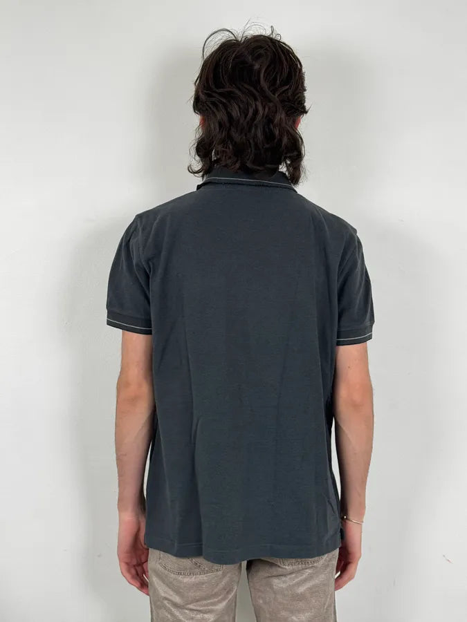 SS2007 Prada Grey Contrast Stitch Polo MBVAnYe 2