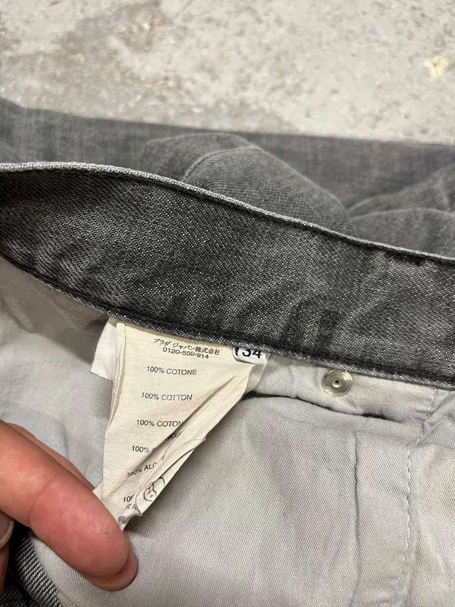 2000s Prada Grey Distressed Denim Jeans fqYPUOH 10