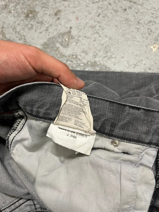 2000s Prada Grey Distressed Denim Jeans fqYPUOH 11