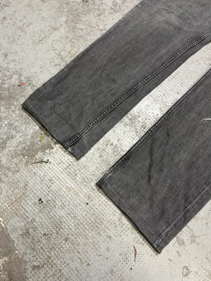 2000s Prada Grey Distressed Denim Jeans fqYPUOH 5
