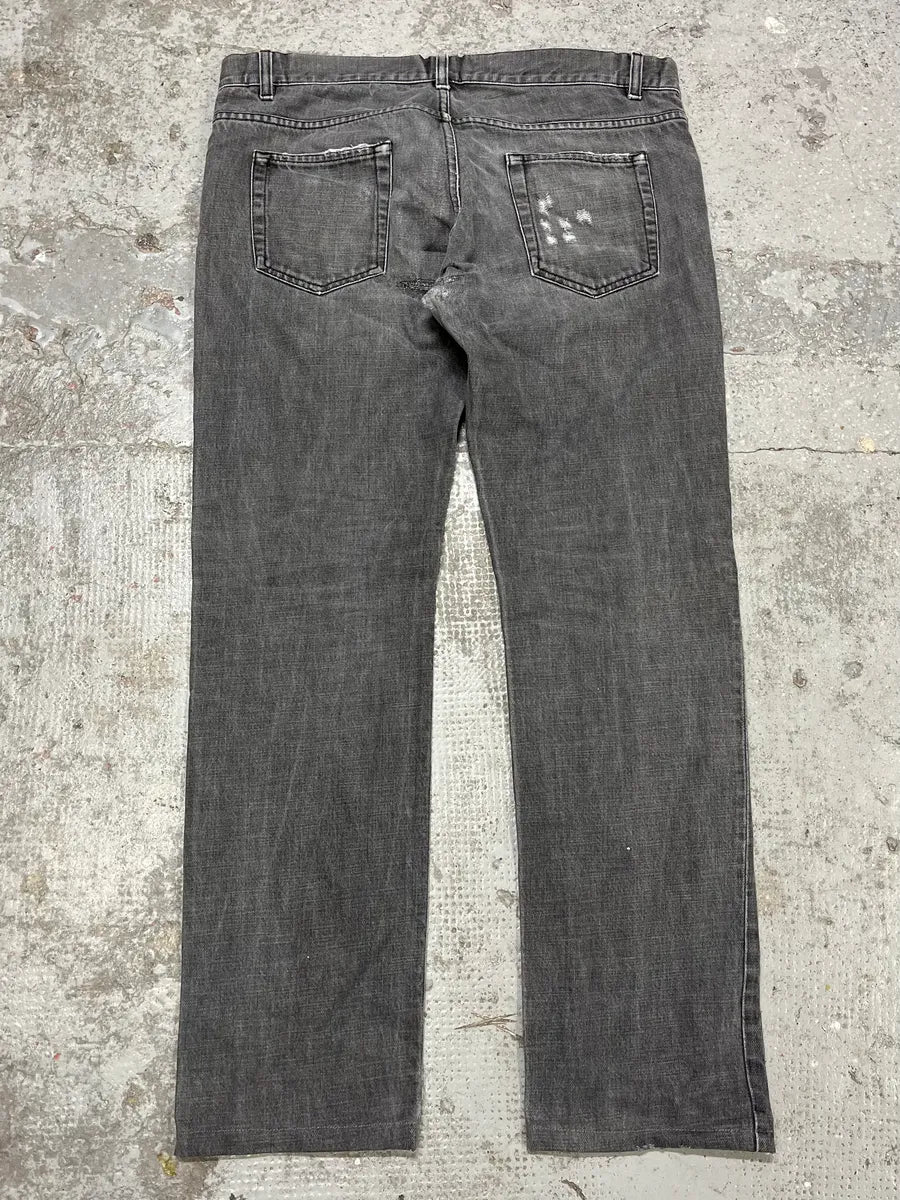 2000s Prada Grey Distressed Denim Jeans fqYPUOH 6