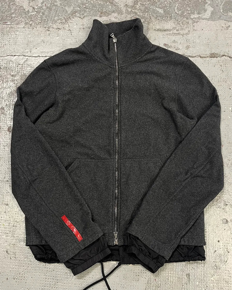 2000s Prada Grey Layered Zip-up Jacket gnlGYXS 0