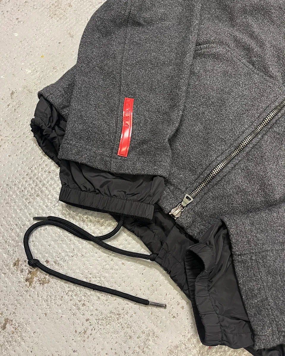 2000s Prada Grey Layered Zip-up Jacket gnlGYXS 5