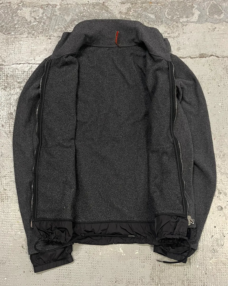 2000s Prada Grey Layered Zip-up Jacket gnlGYXS 7