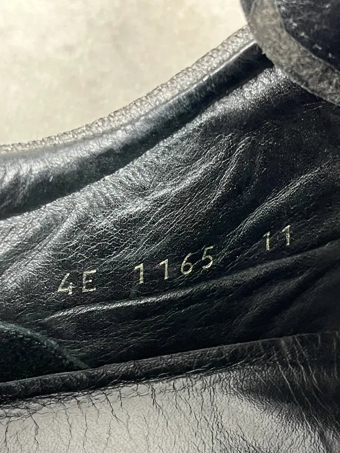 2000s Prada Black & Grey Leather Low Trainers Sneakers MZXIAap 8