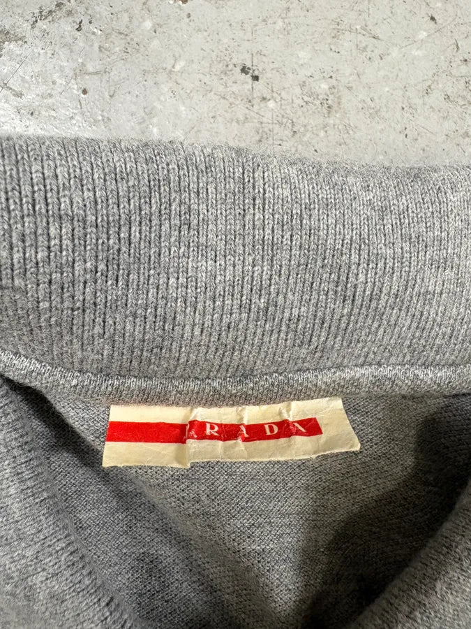 2000s Prada Grey Linea Rossa Polo Shirt (S/M) lmvYKsi 8