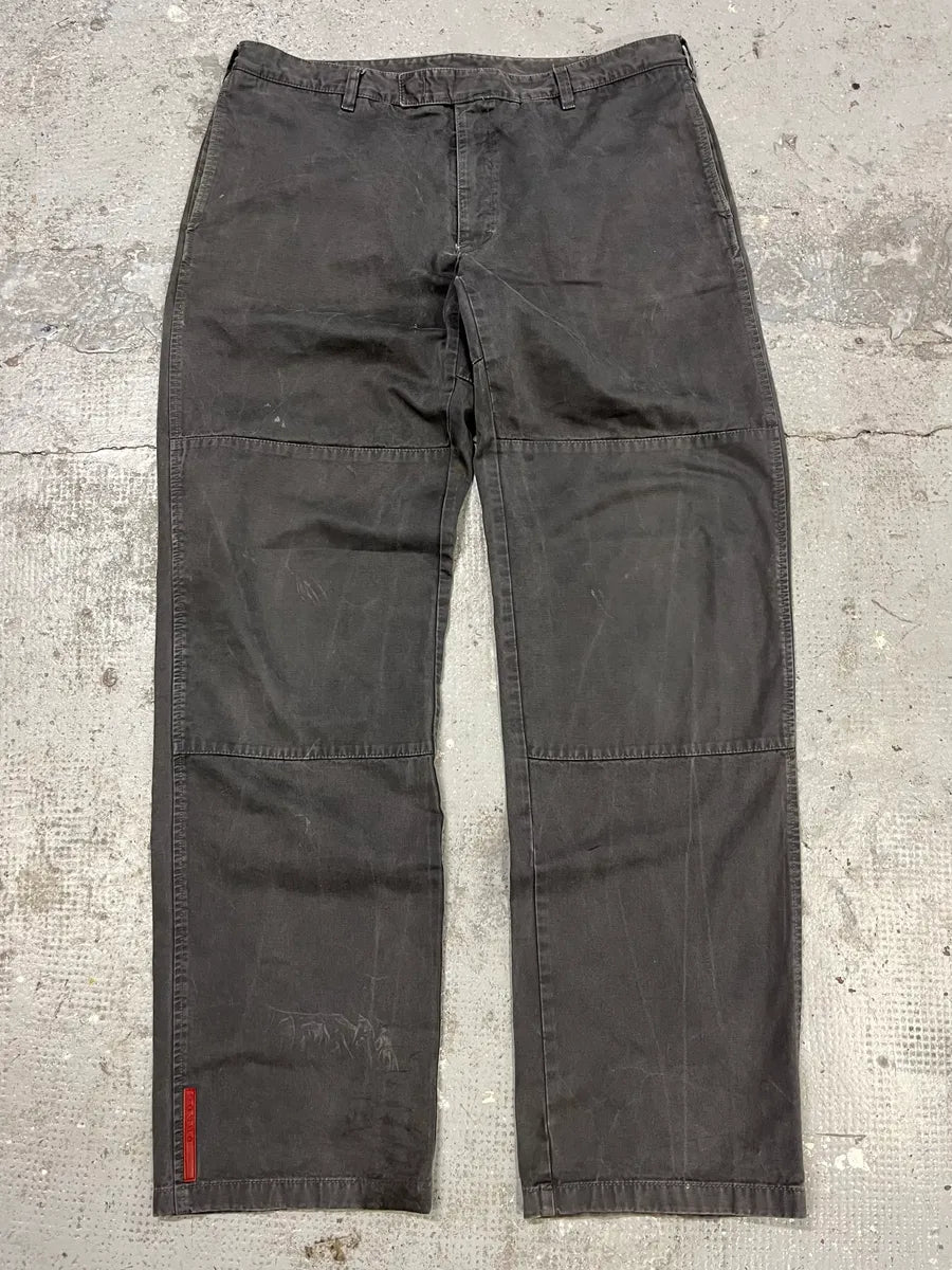 2000s Prada Grey Linea Rossa Workwear Pants (L) uZGVIcE 0