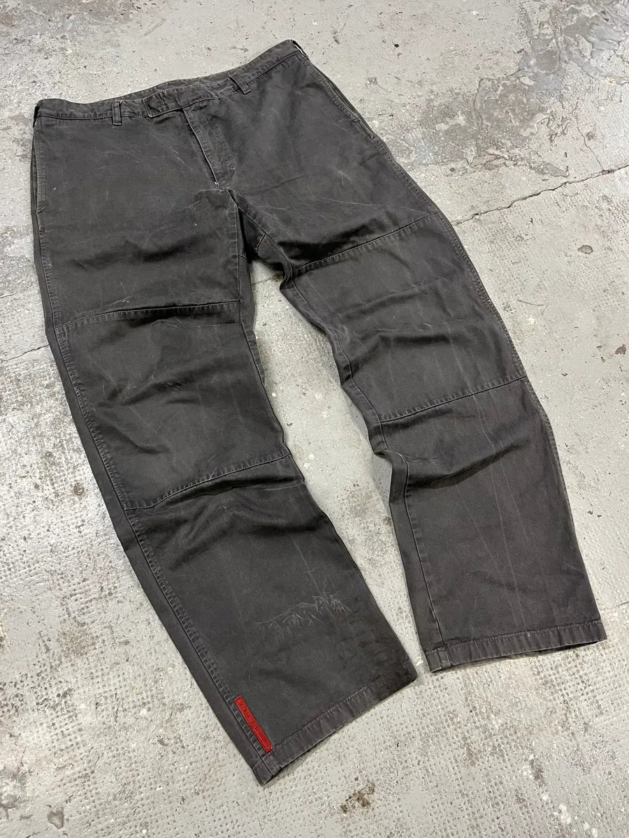 2000s Prada Grey Linea Rossa Workwear Pants (L) uZGVIcE 1