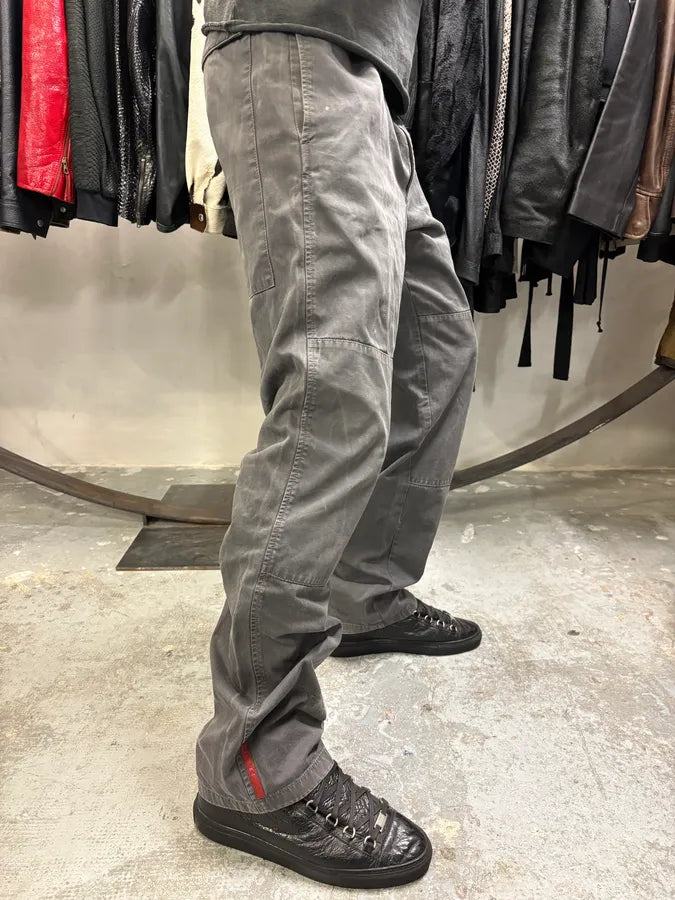 2000s Prada Grey Linea Rossa Workwear Pants (L) uZGVIcE 2
