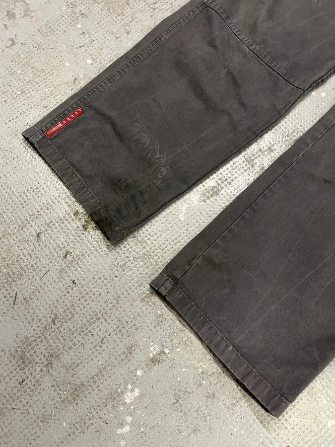 2000s Prada Grey Linea Rossa Workwear Pants (L) uZGVIcE 7