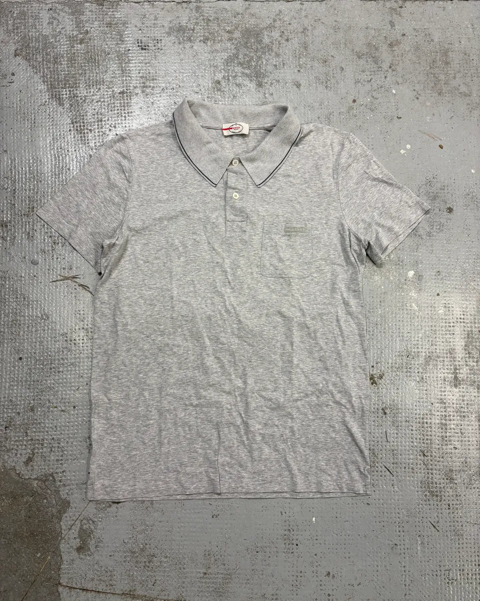 2000s Prada Grey Short Sleeves Polo Shirt HEwcpHI 2