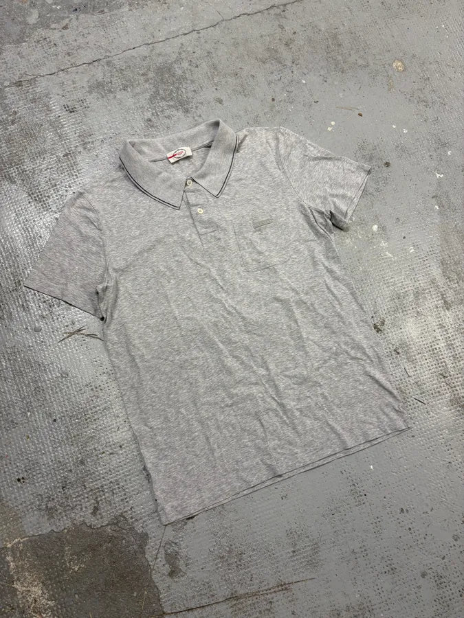 2000s Prada Grey Short Sleeves Polo Shirt HEwcpHI 3