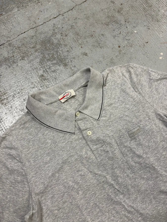 2000s Prada Grey Short Sleeves Polo Shirt HEwcpHI 4