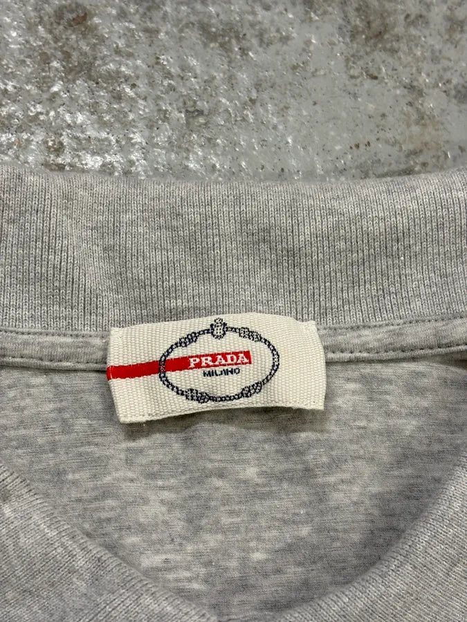 2000s Prada Grey Short Sleeves Polo Shirt HEwcpHI 6