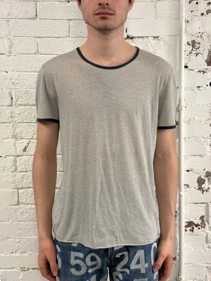 2000s Prada Grey Striped T-Shirt JSVsjgc 1